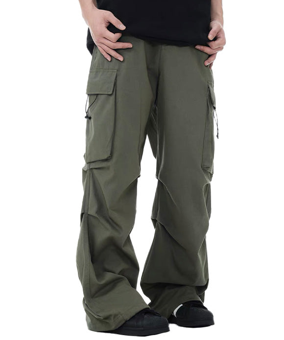 BAKYARDER Wrinkled Utility Pants with Large Pockets