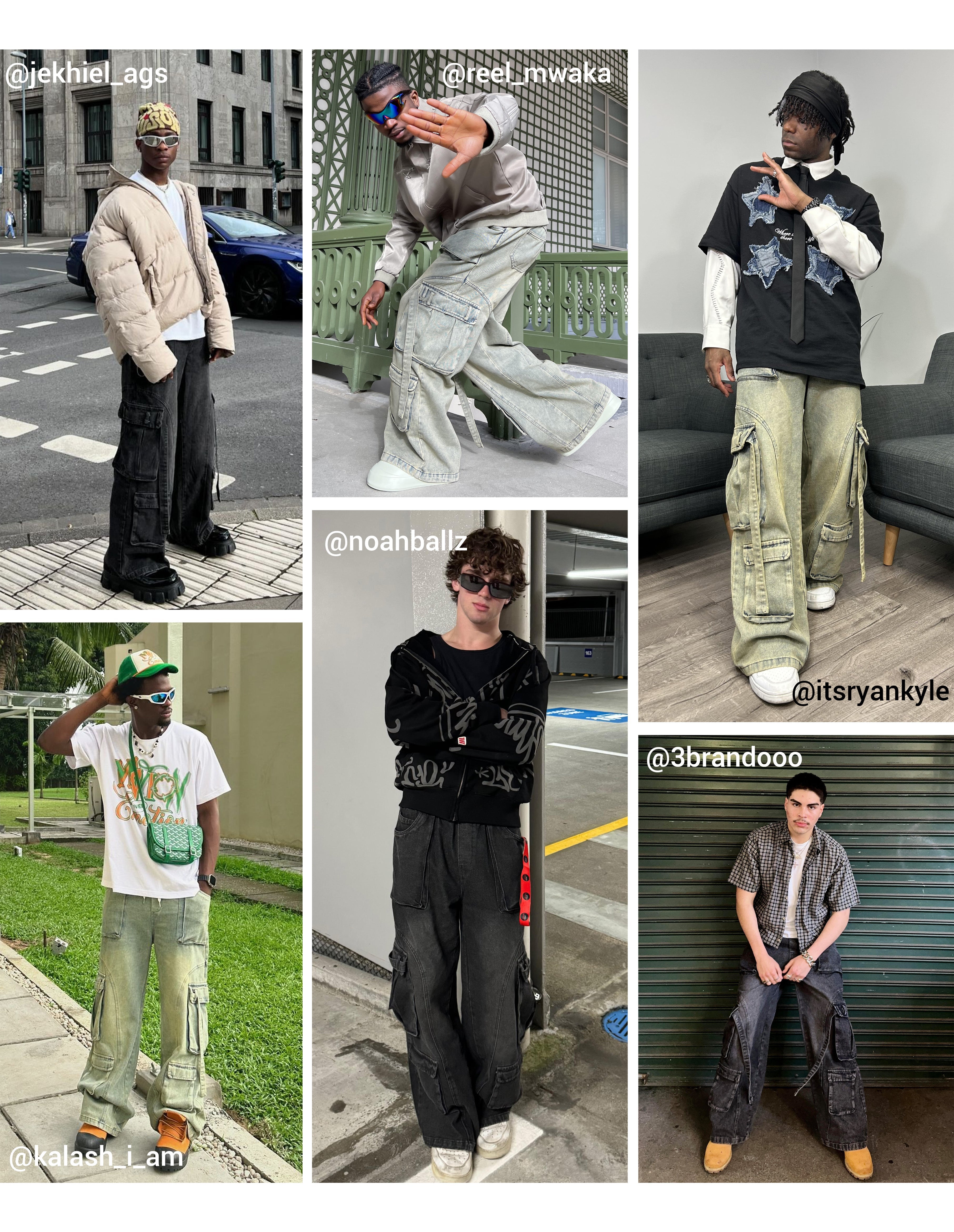 BAKYARDER High Street Distressed and Washed Workwear Denim Pants