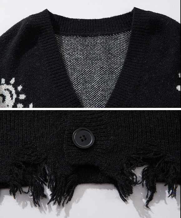 BAKYARDER Vintage Cozy Letter Cardigan Sweater