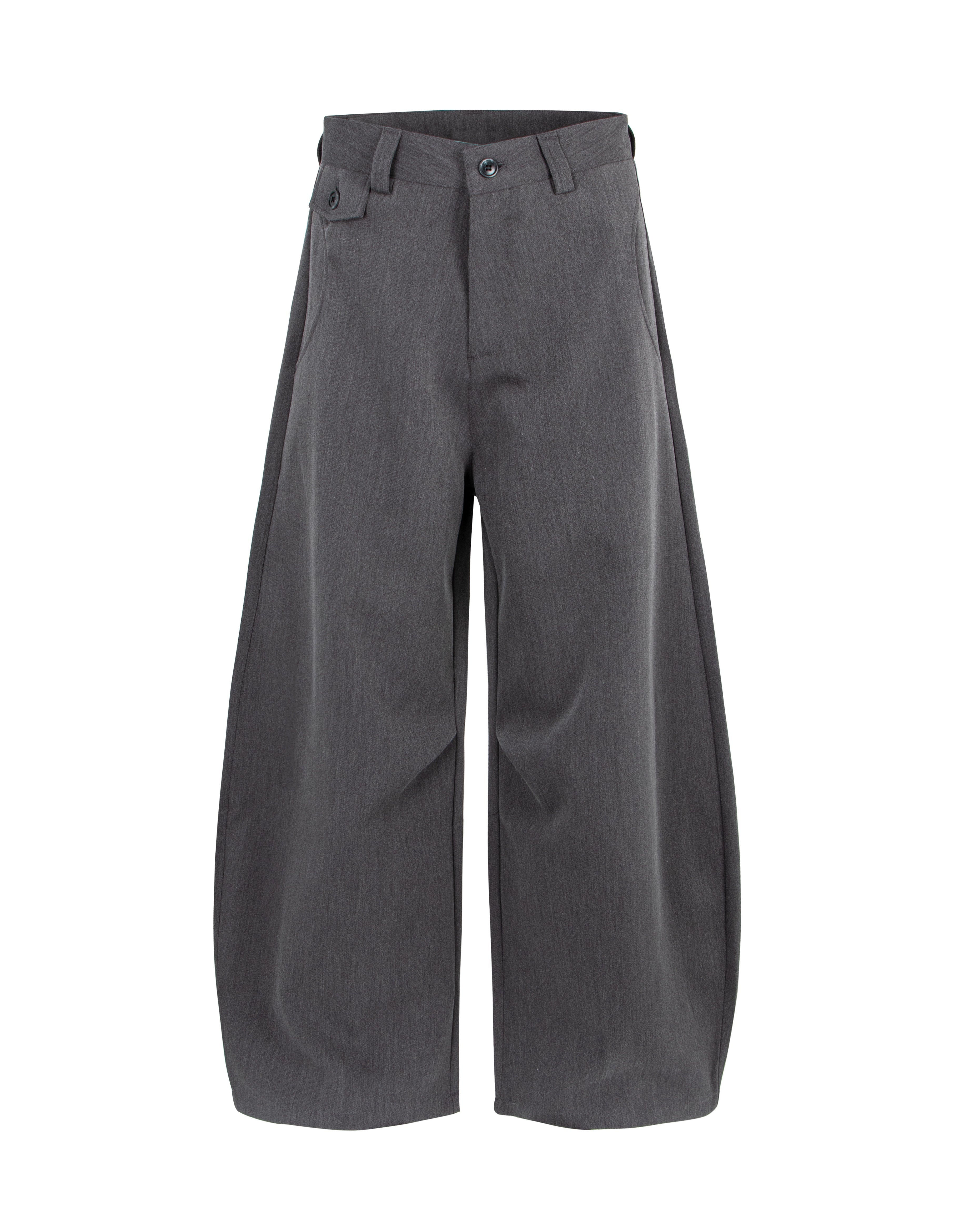 BAKYARDER casual wide-leg barrel suit trousers pants