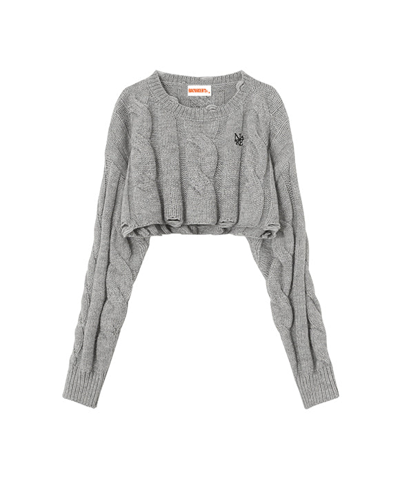BAKYARDER Short Crop Top Knit Sweater