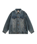 BAKYARDER Vintage Washed Distressed Denim Jacket