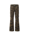 BAKYARDER Women's Vintage Flared Camo Cargo Pants
