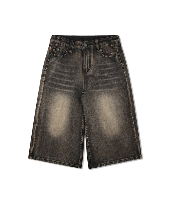 BAKYARDER Vintage Wide-Leg Denim Shorts