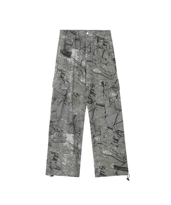 BAKYARDER  Vintage Gray Camo Cargo Pants