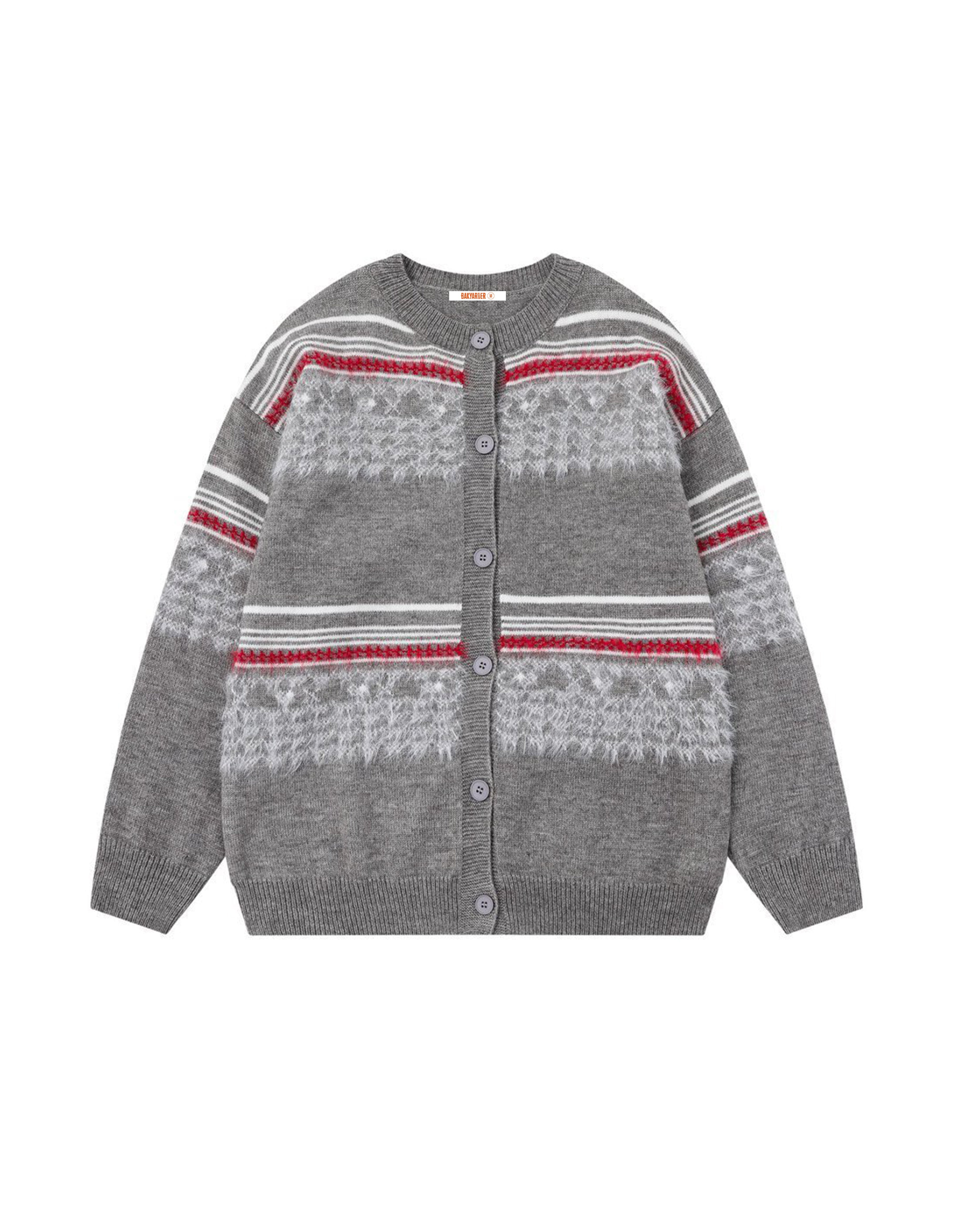 BAKYARDER Vintage Lazy-Style Striped Cardigan Sweater