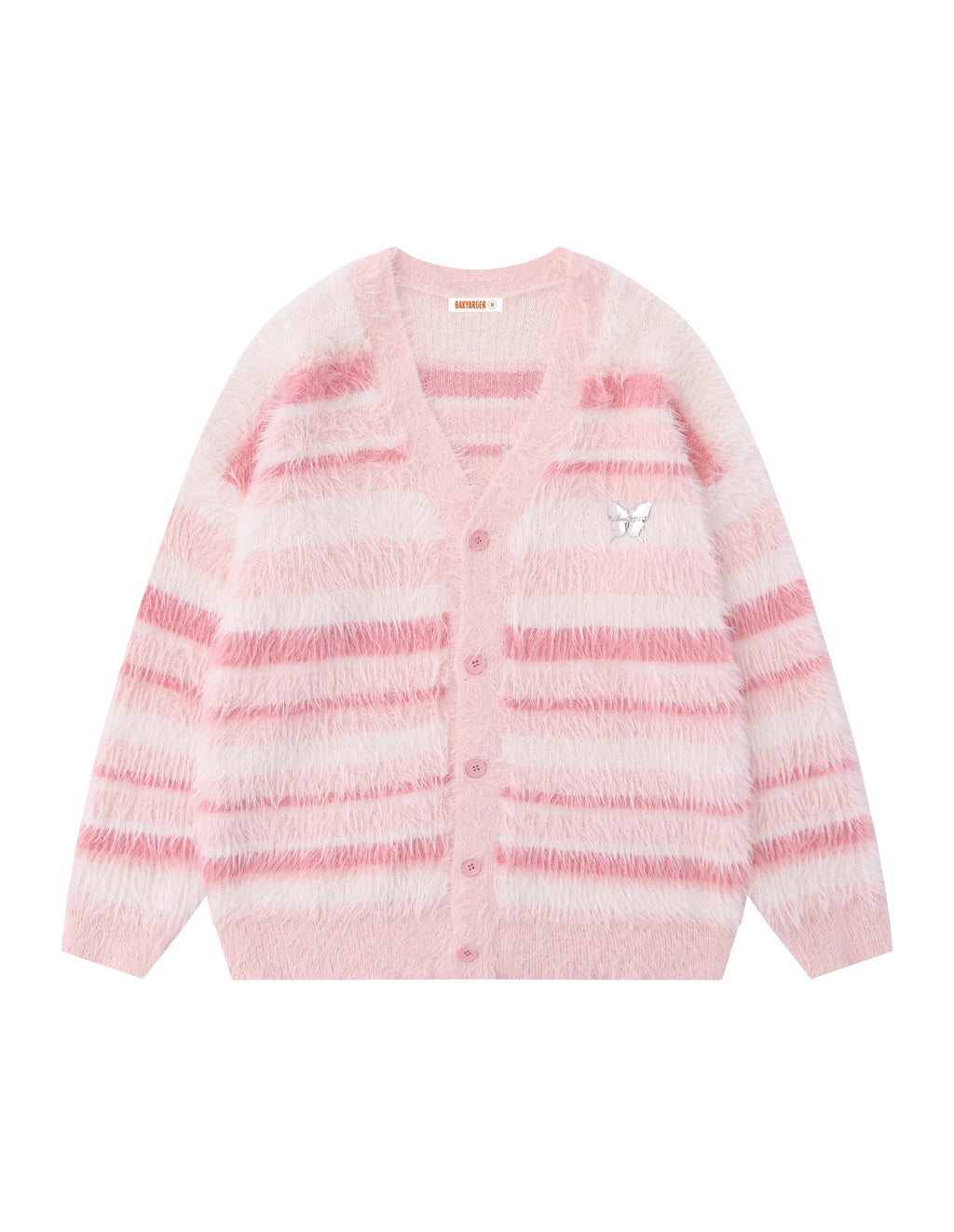 BAKYARDER Vintage Mohair Ombre Stripe Cardigan