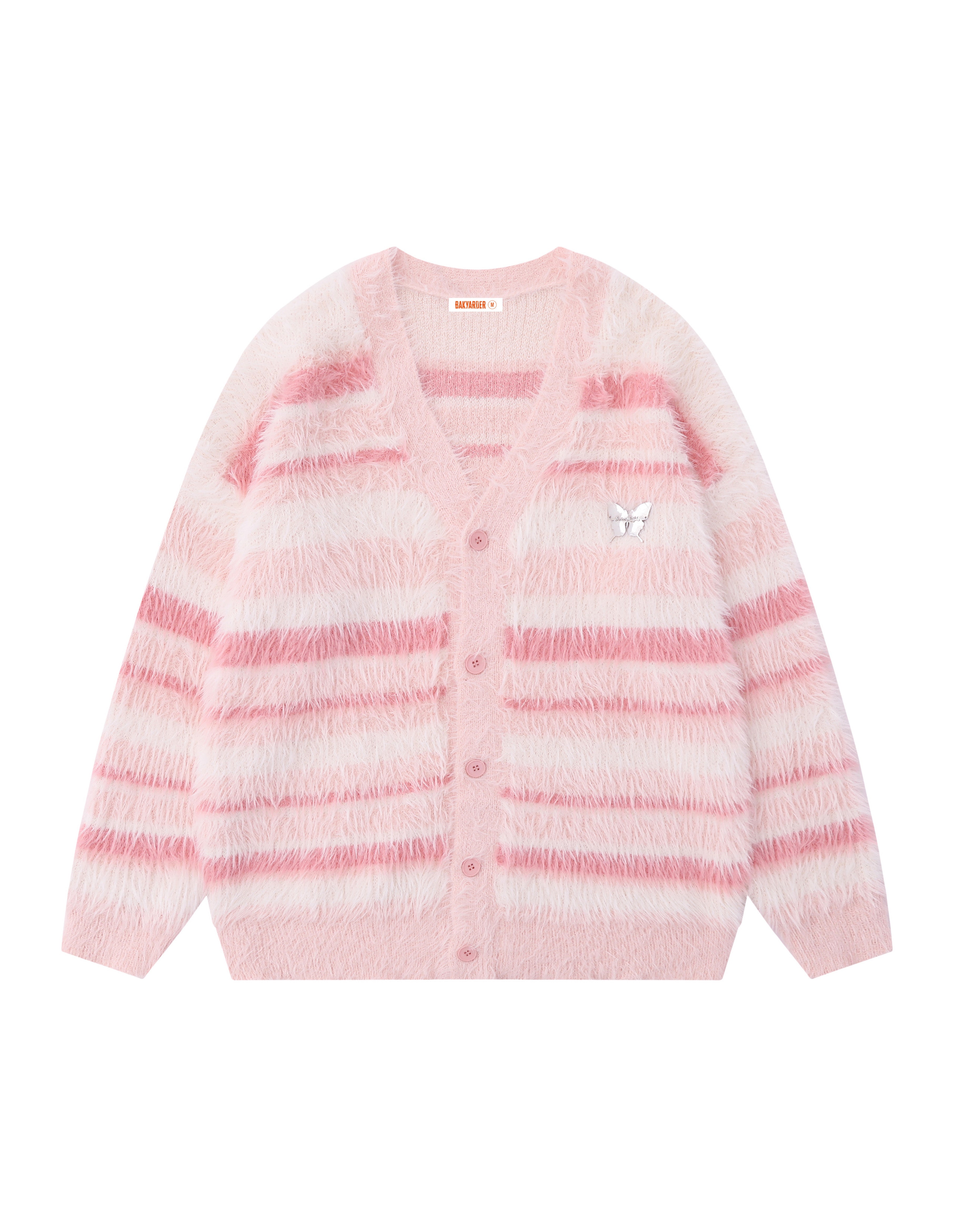 BAKYARDER Vintage Mohair Ombre Stripe Cardigan