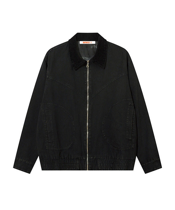 BAKYARDER Vintage Turn-Down Collar Cargo Jacket