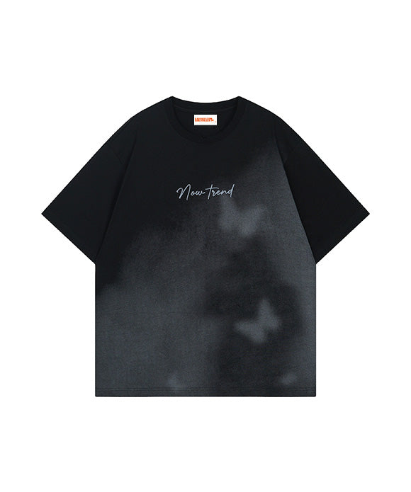 BAKYARDER  Dark Butterfly Print Short Sleeve T-Shirt