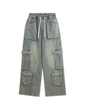 BAKYARDER High Street Distressed and Washed Workwear Denim Pants