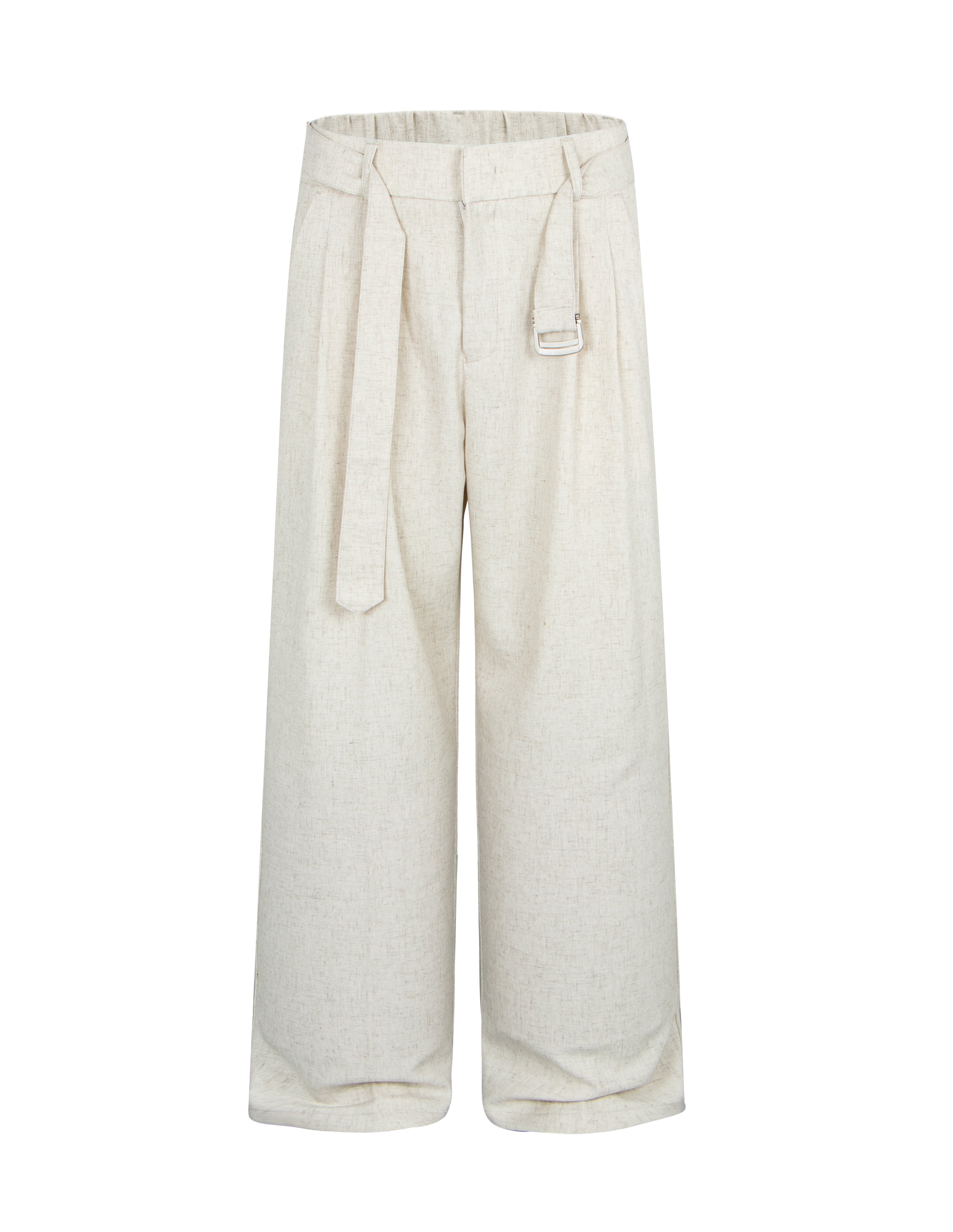 BAKYARDER  straight-leg casual trousers with a belt.