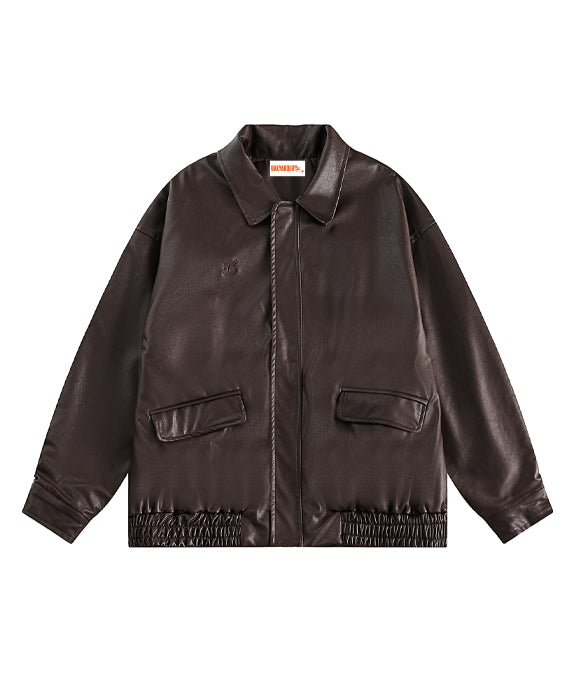 BAKYARDER Vintage PU Leather Jacket