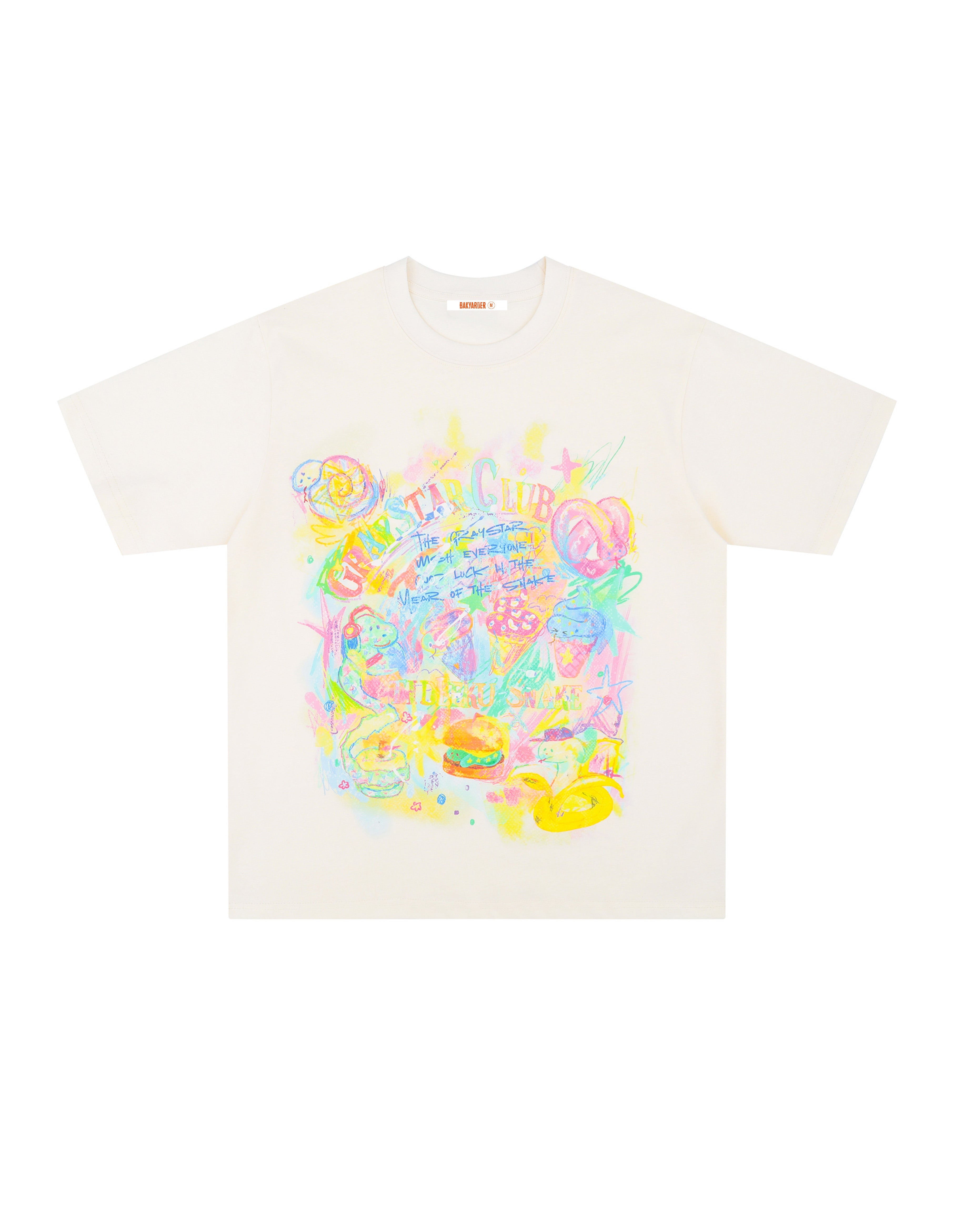 BAKYARDER Cartoon Snake Graffiti T-Shirt