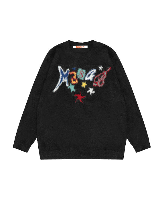 BAKYARDER Vintage Letter Knit Sweater