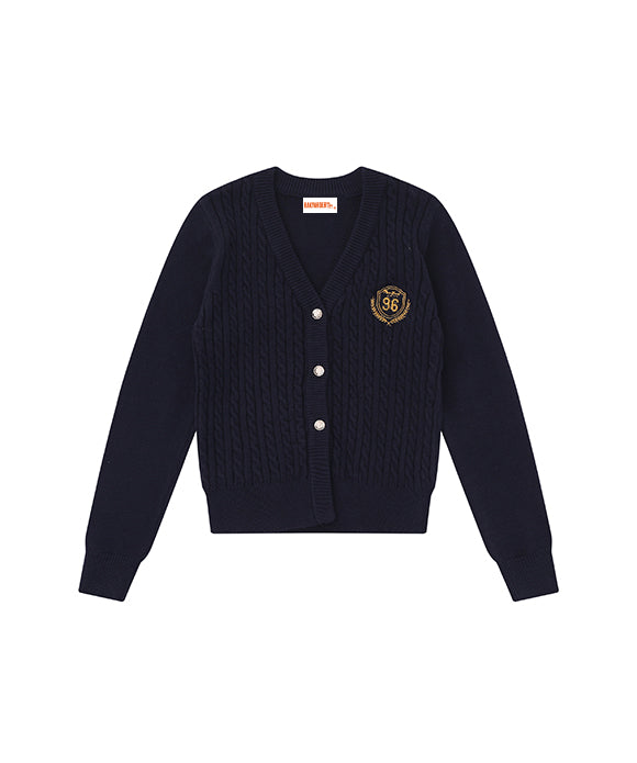 BAKYARDER Women Minimalist Badge Embroidery Cardigan