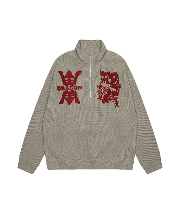 BAKYARDER Vintage Half-Zip Embroidered Sweater