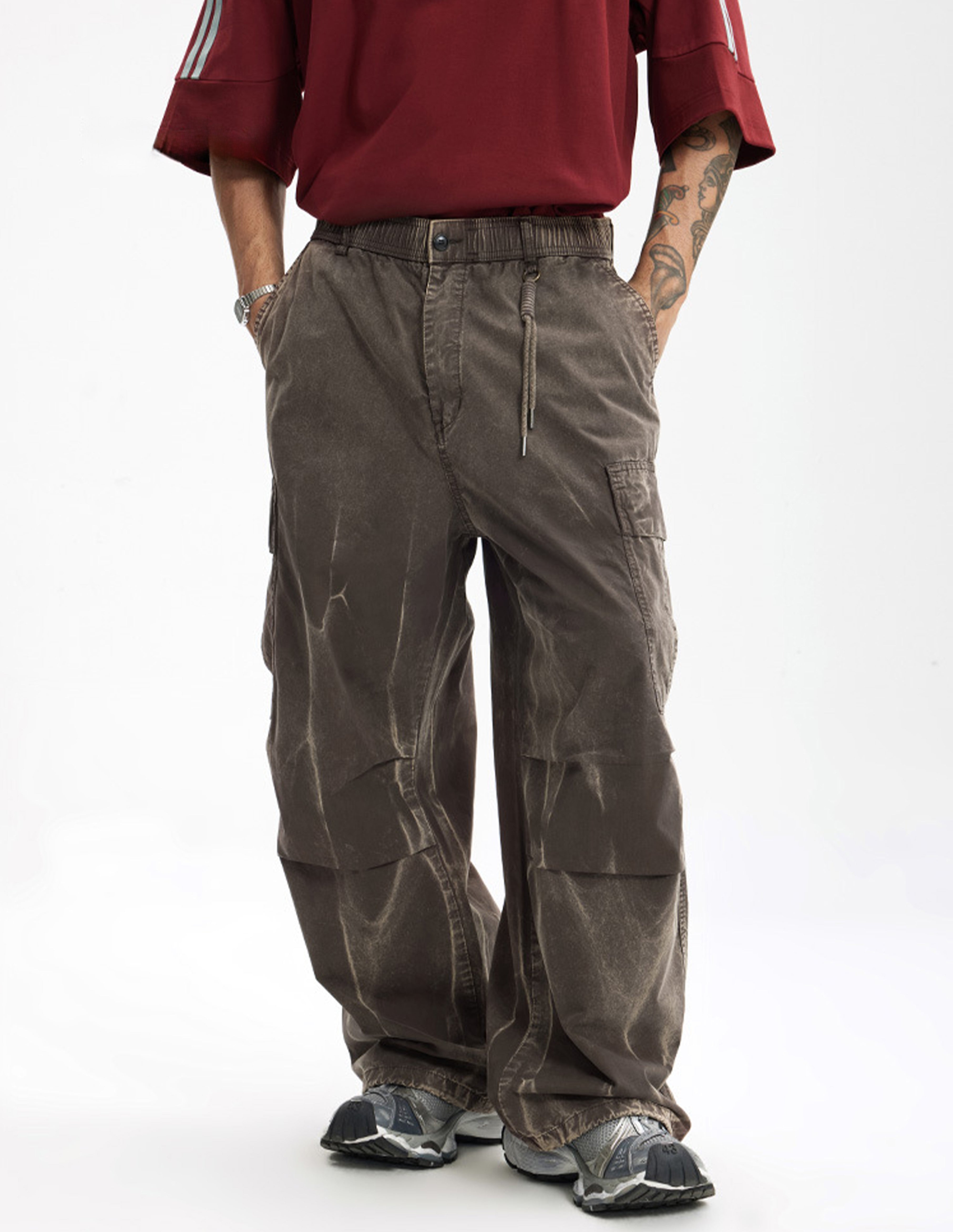 BAKYARDER Vintage Wall Texture Wash Cargo Pants
