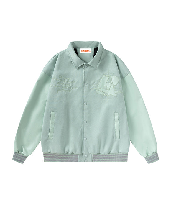 BAKYARDER Vintage Letter Texture Collar Jacket