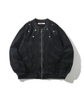 BAKYARDER Vintage Studded Loose Denim Jacket