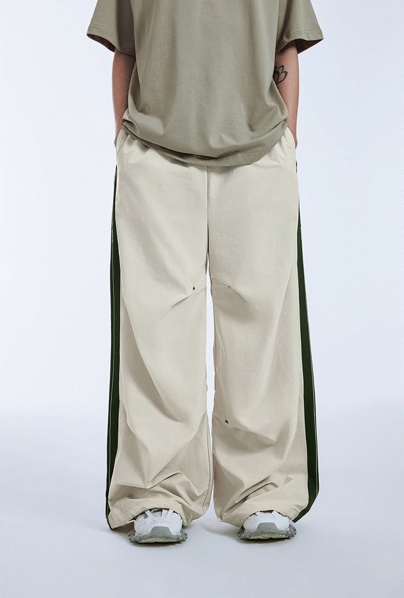 BAKYARDER Vintage Pleated Sport Drawstring Pants