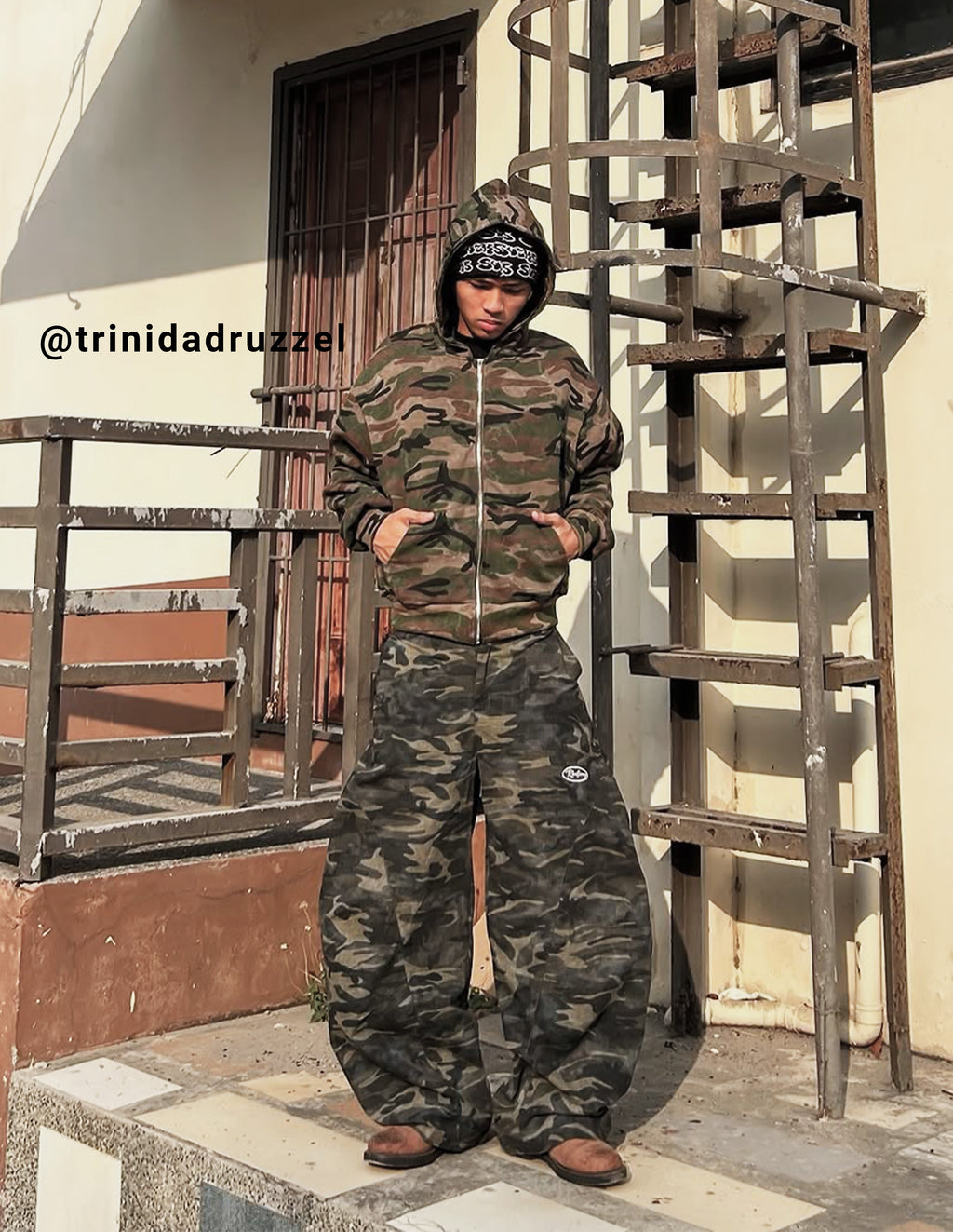 BAKYARDER Vintage Camouflage Hoodie Jacket