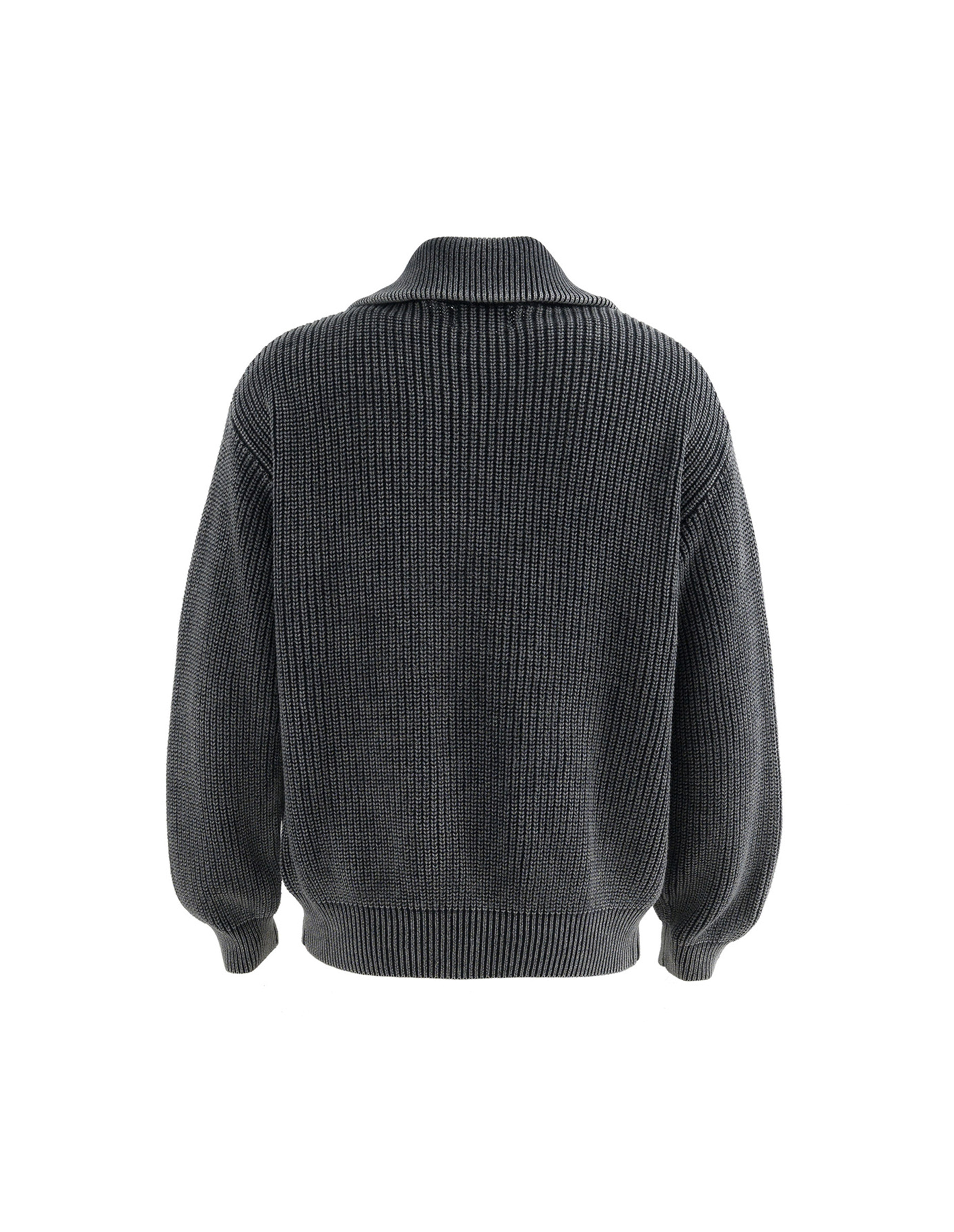 BAKYARDER Vintage Lapel Zip Cardigan