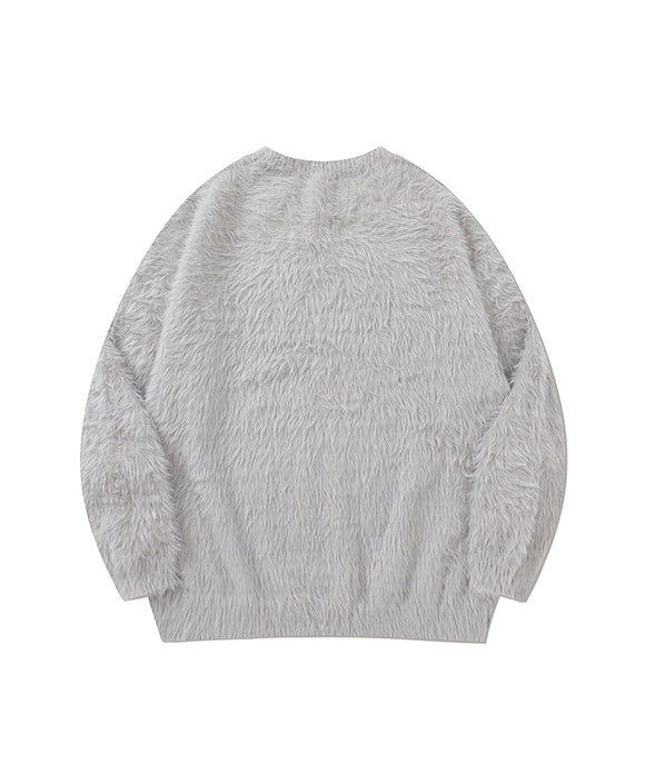 BAKYARDER Retro Fun Cat Fuzzy Sweater