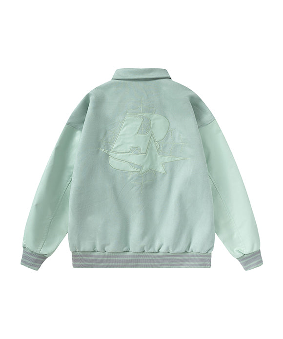 BAKYARDER Vintage Letter Texture Collar Jacket