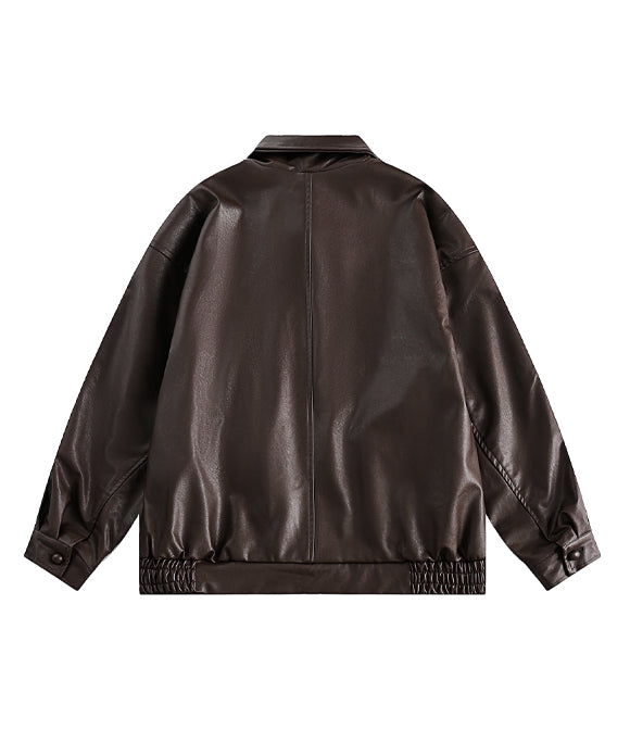 BAKYARDER Vintage PU Leather Jacket