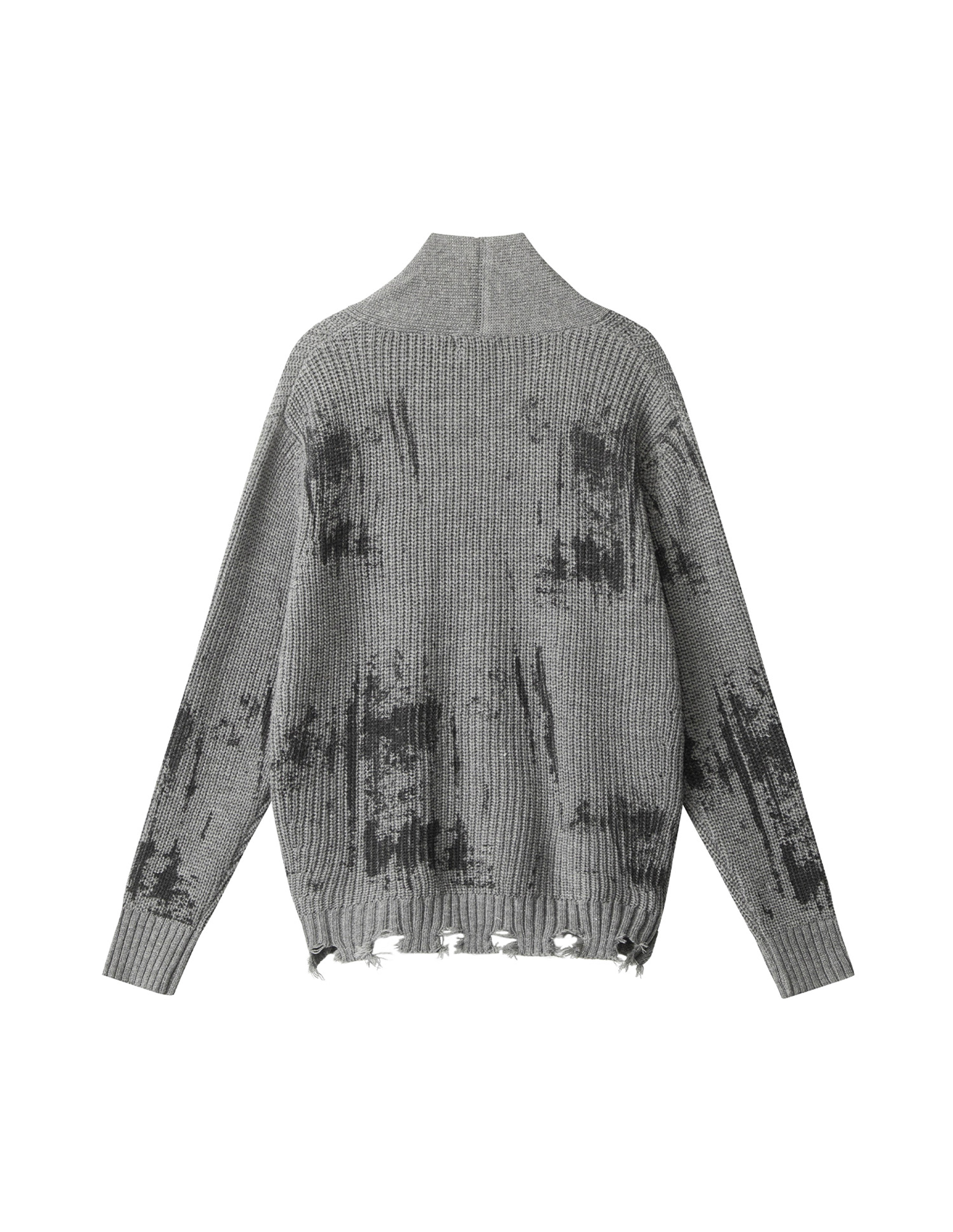 BAKYARDER Vintage Tie-Dye Distressed Cardigan Sweater