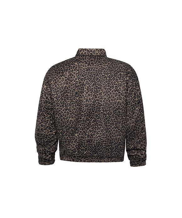 BAKYARDER Vintage Leopard Print Fleece-lined Jacket