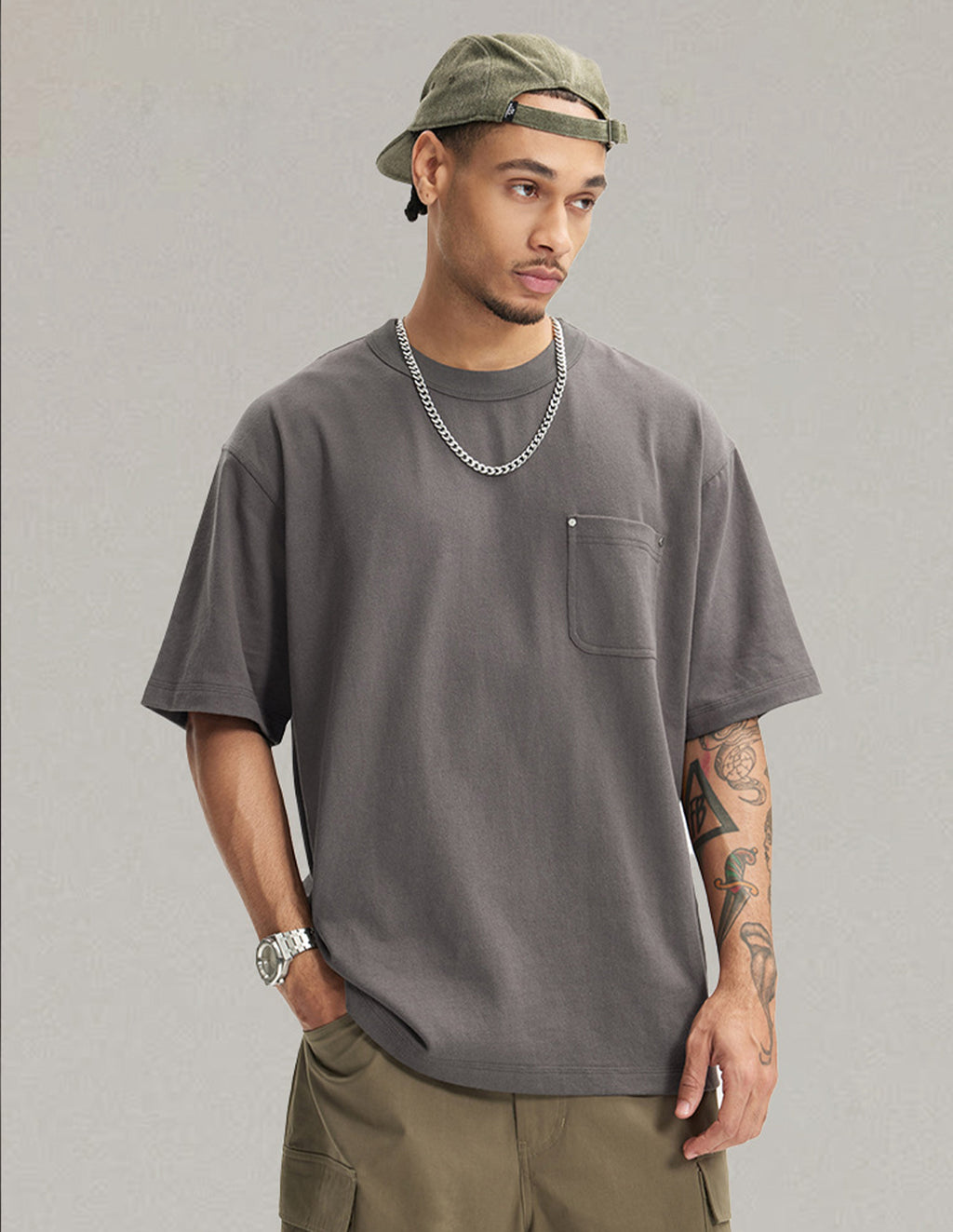 BAKYARDER Cotton-Linen Rivet T-shirt