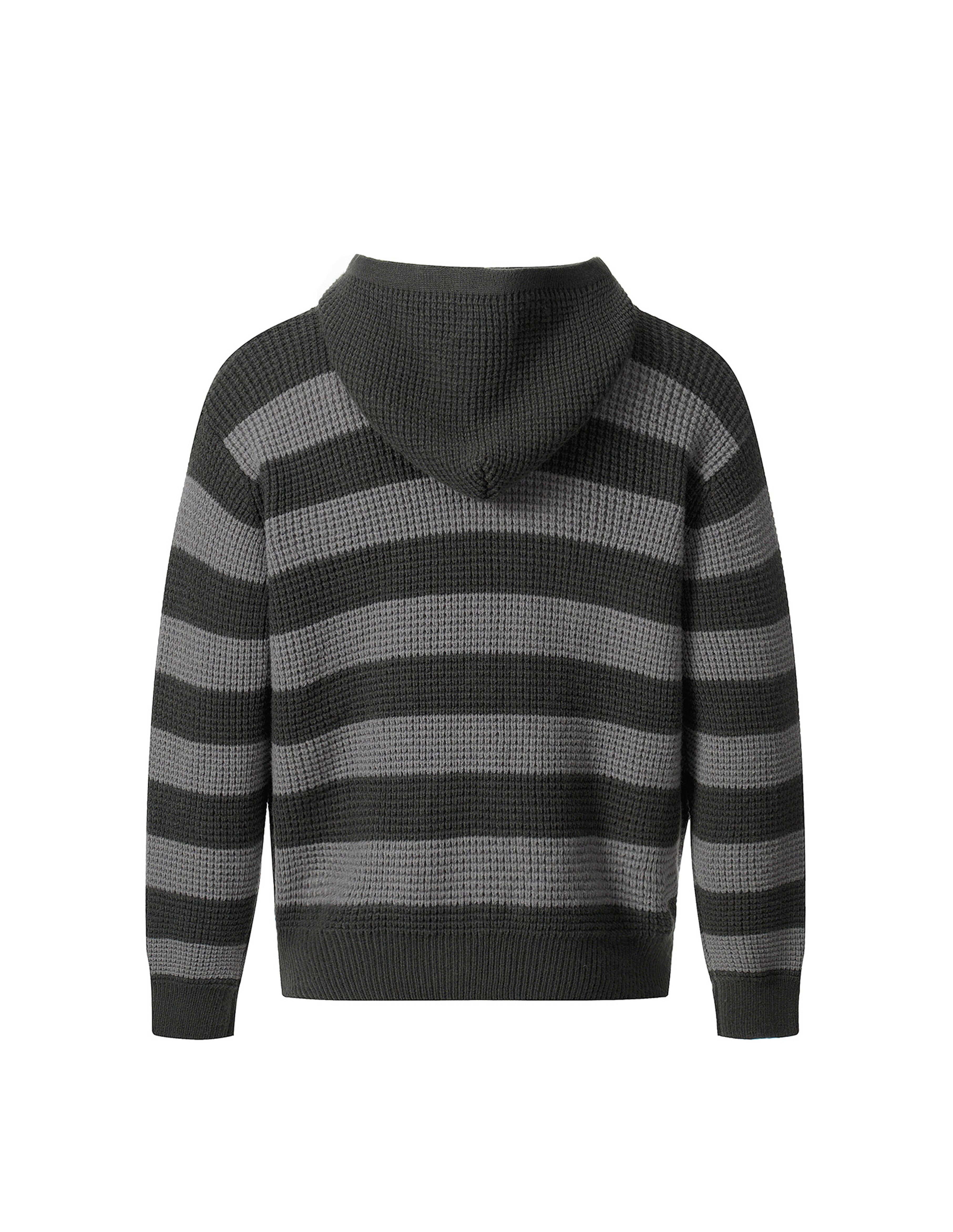 BAKYARDER Vintage Striped Appliqué Embroidered Hooded Zip-Up Cardigan