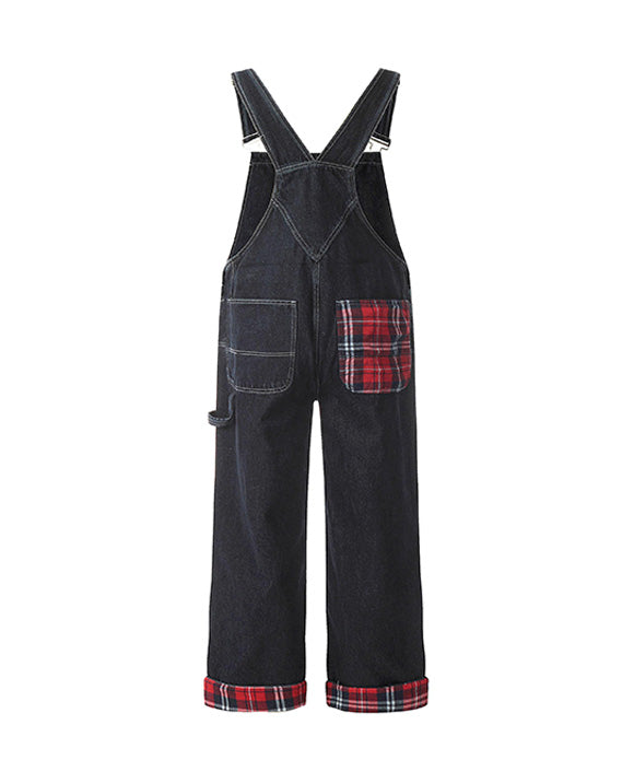 BAKYARDER  Vintage Checkered Patchwork Overalls