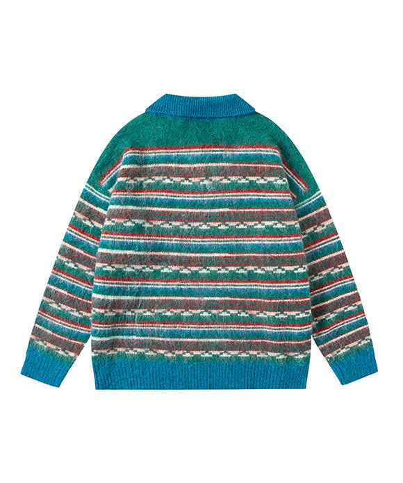 BAKYARDER Vintage Loose Colorblock Sweater