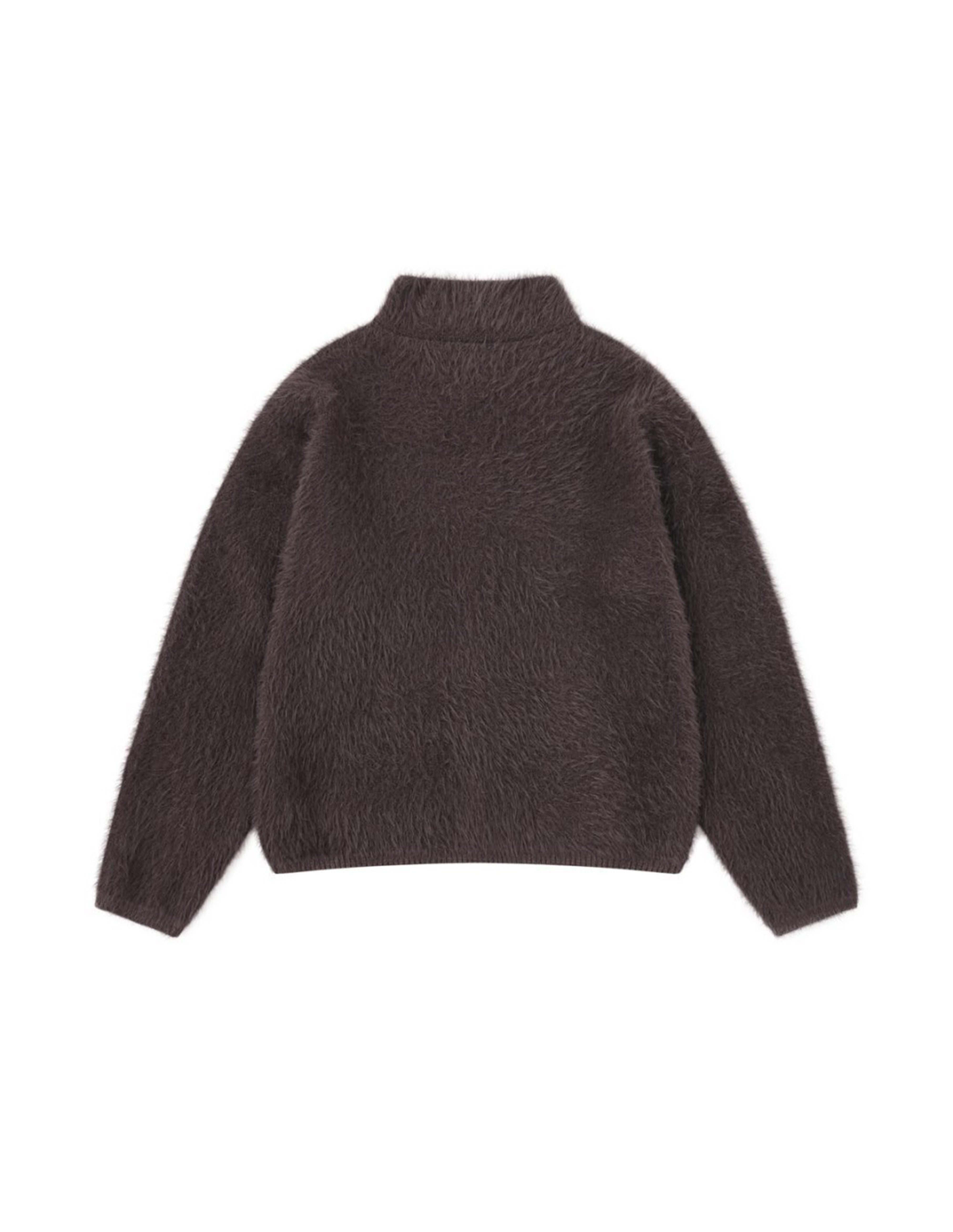 BAKYARDER Vintage Mohair Solid Color Cropped Cardigan Sweater