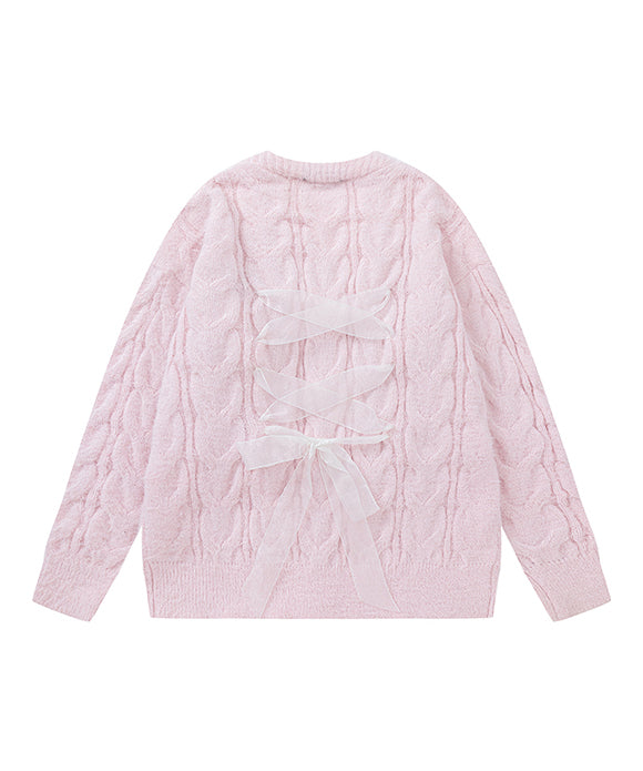 BAKYARDER Vintage Bowknot Preppy Cardigan Sweater