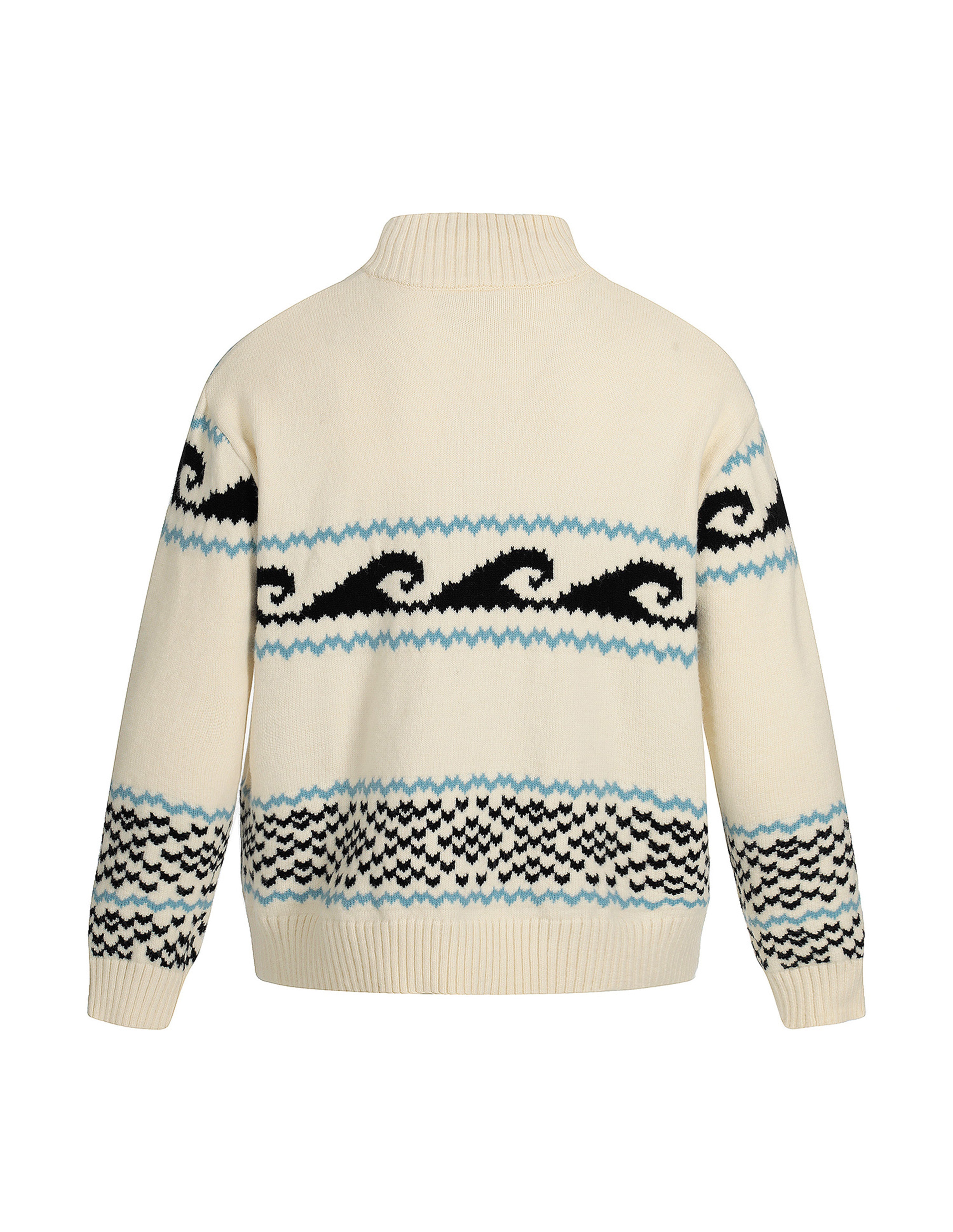 BAKYARDER Vintage Jacquard Zip-Up Knit Cardigan