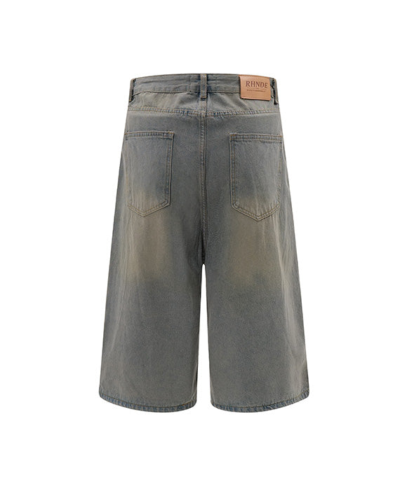 BAKYARDER Vintage Wash Distressed Loose 34 Denim Pants