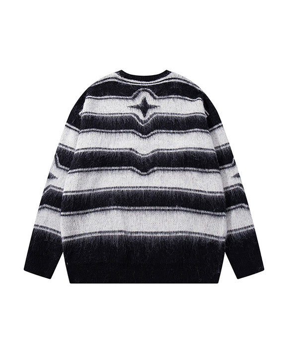 BAKYARDER Vintage Striped Star Sweater