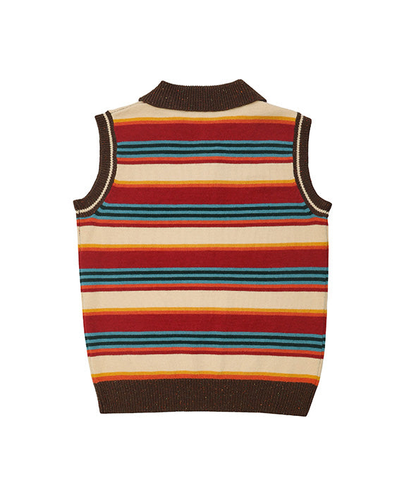 BAKYARDER Striped Polo Sweater Vest