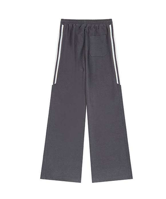 BAKYARDER Vintage Striped Pleated Wide-Leg Sweatpants