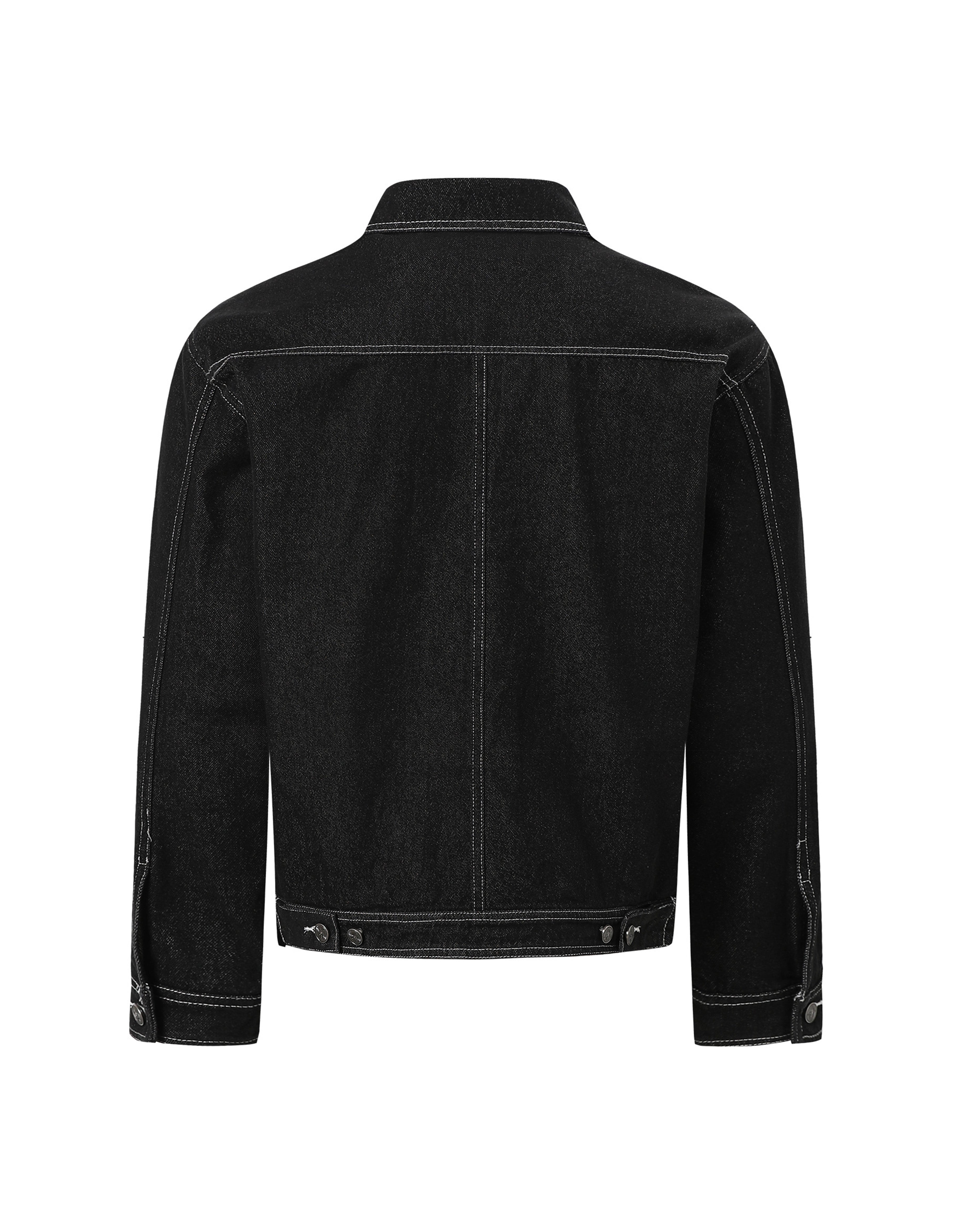 BAKYARDER Vintage Washed Distressed Stitch Denim Jacket