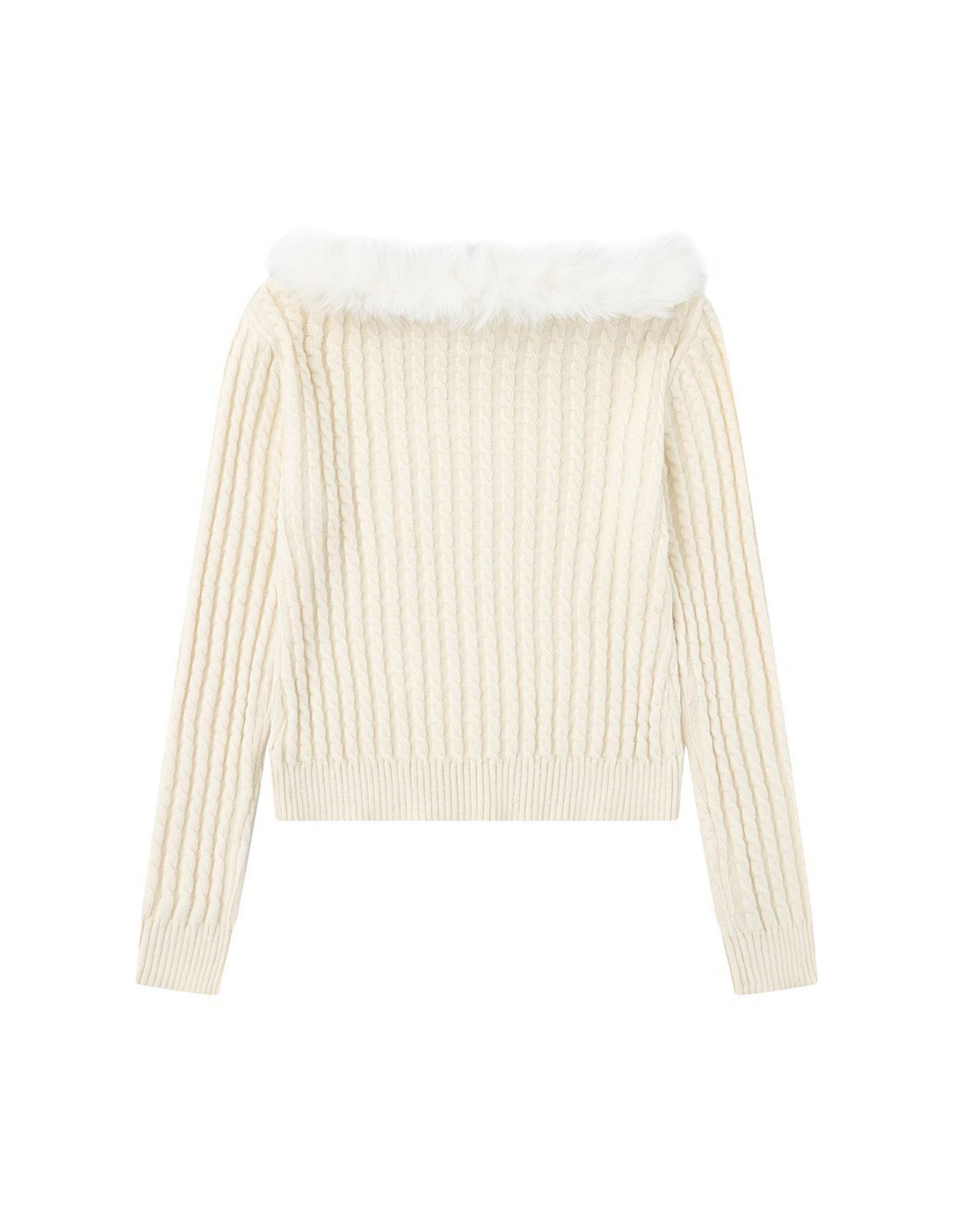 BAKYARDER Women’s Vintage Cable Knit Off-Shoulder Sweater