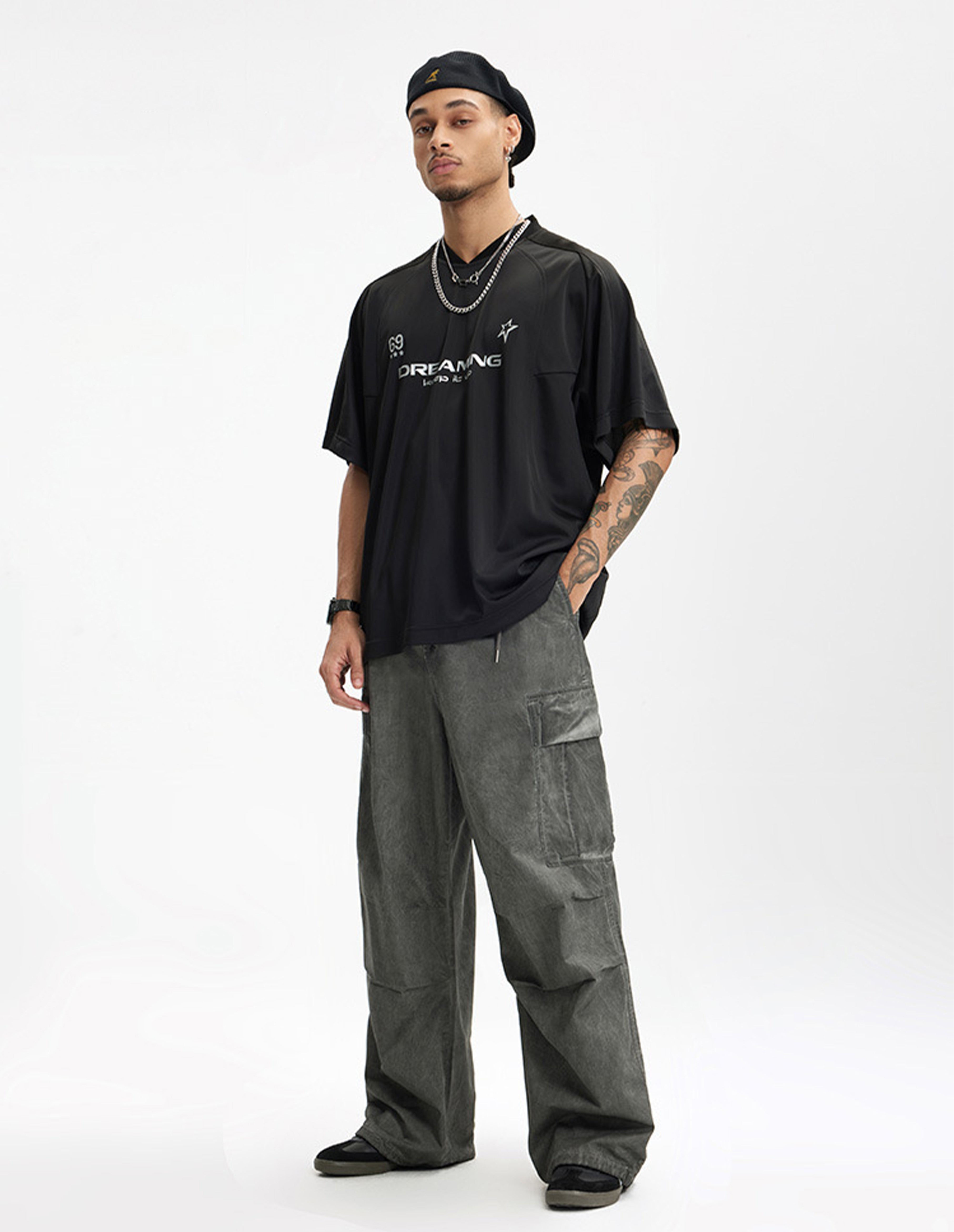 BAKYARDER Vintage Washed Multi-Pocket Work Pants