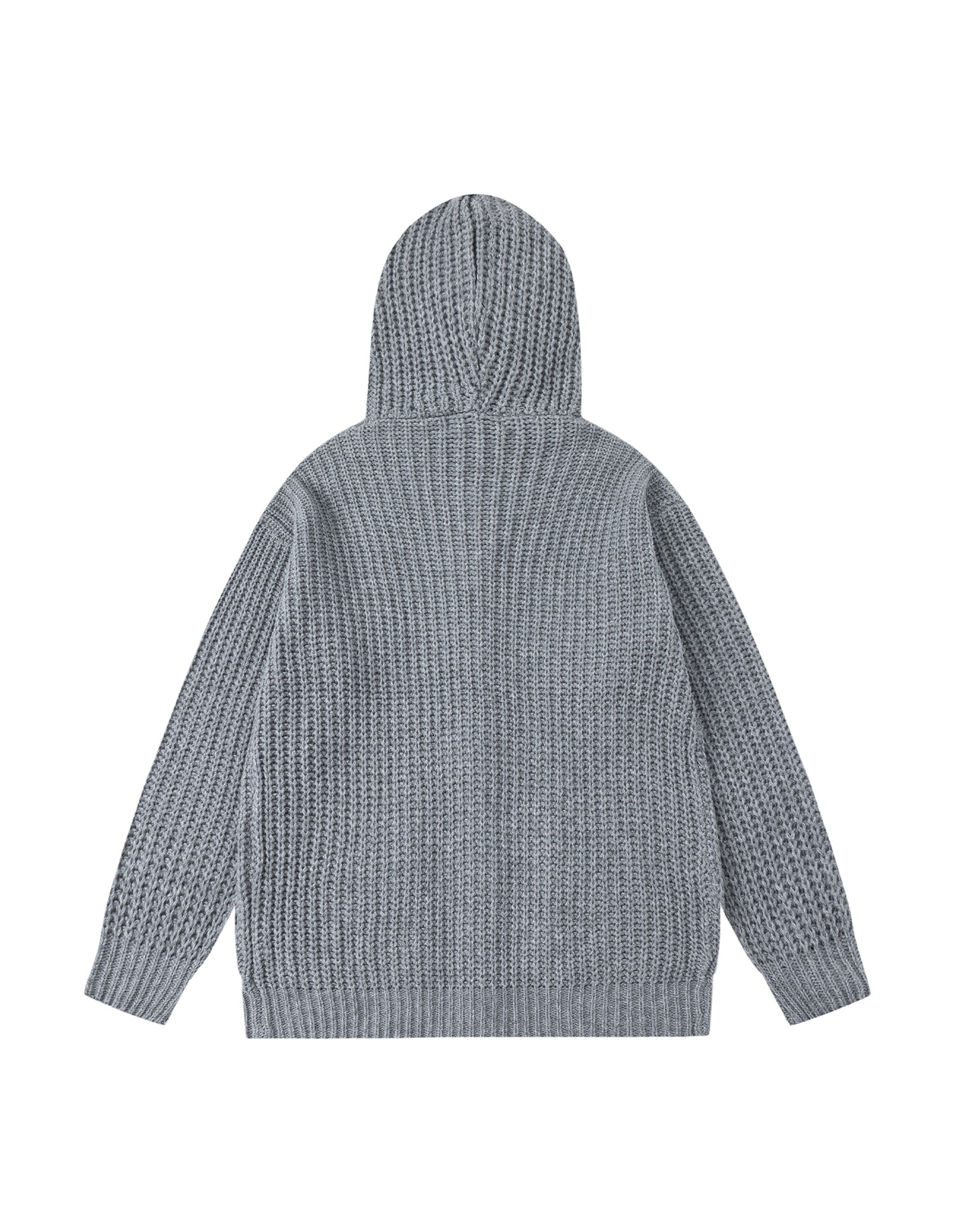 BAKYARDER Vintage Minimalist Cable Knit Hooded Cardigan Sweater