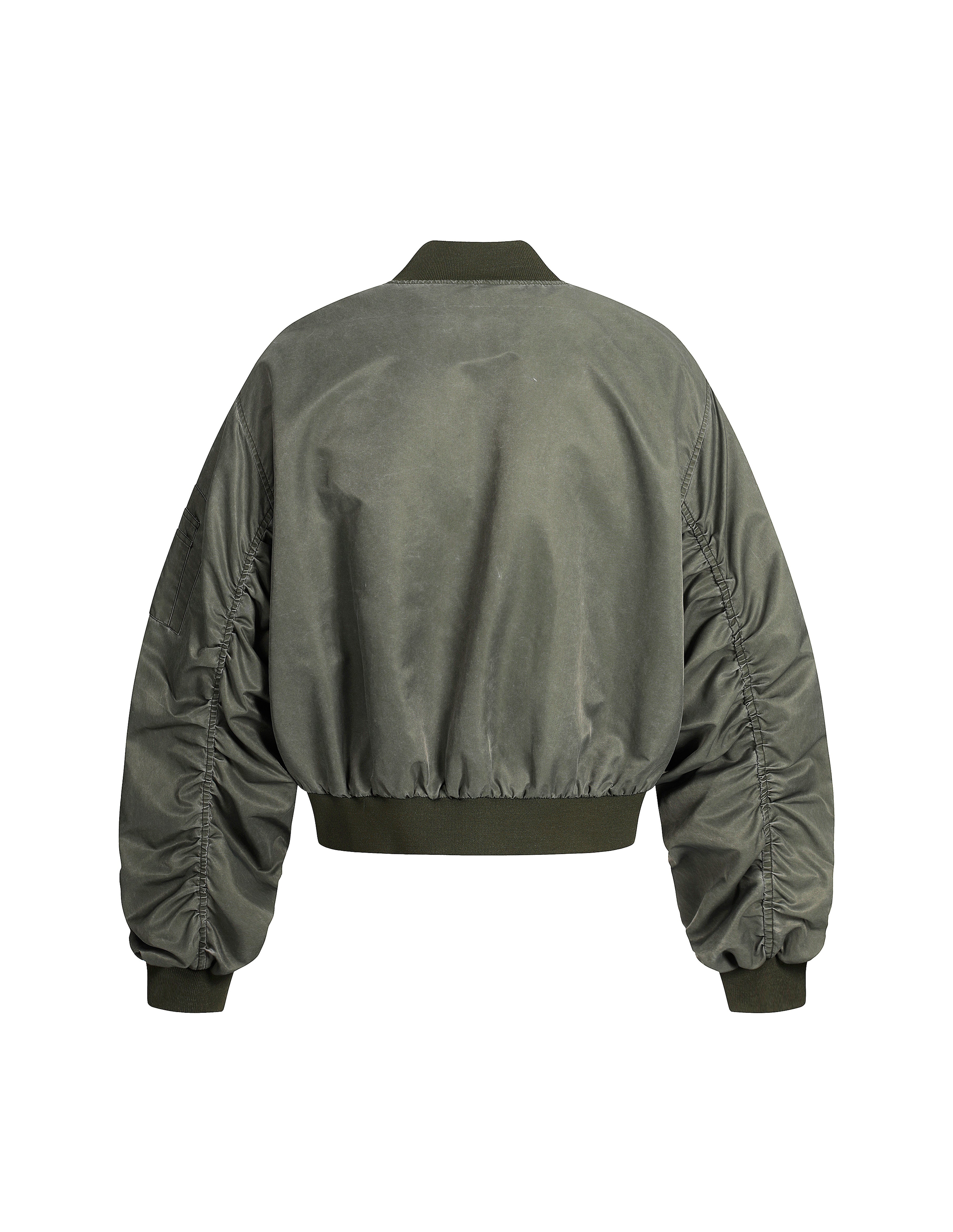 BAKYARDER Vintage Washed Bomber Jacket with Embroidery Patches