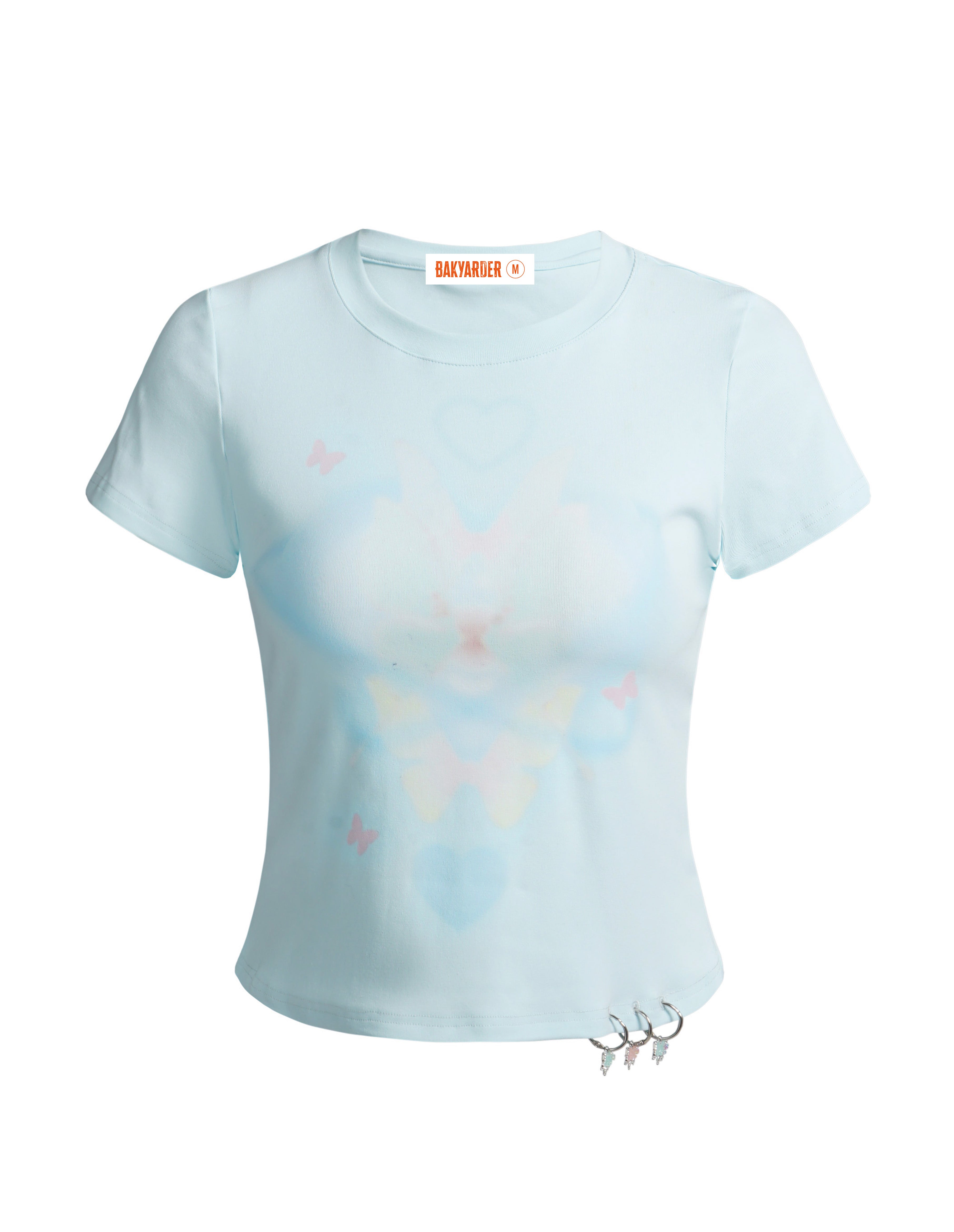 BAKYARDER Butterfly Print Pendant Slim-Fit Tee
