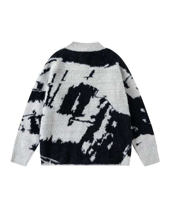 BAKYARDER Vintage Jacquard Cardigan Sweater